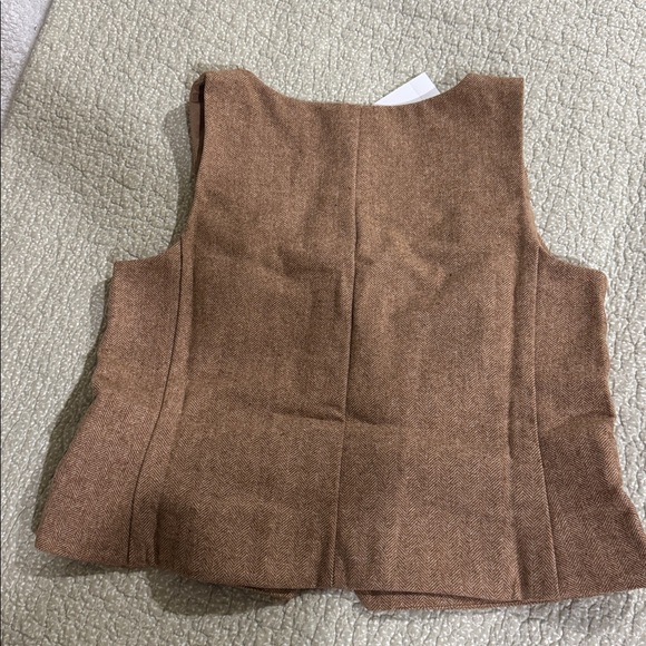 LOFT Brown Button-Up Vest Blouse - Picture 5 of 5